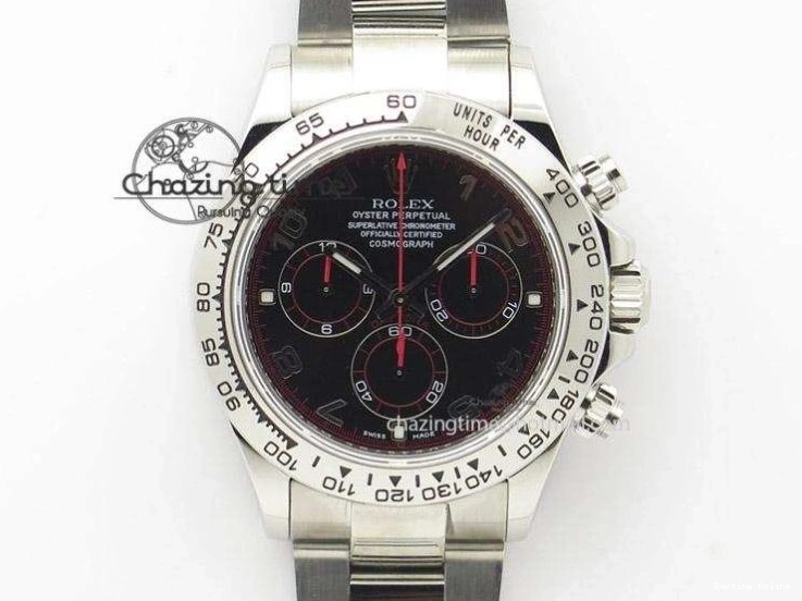 0213 DAYTONA 116509 SS OMF BEST EDITION GRAY BLACK DIAL ON SS BRACELET A7750 (SLIM MOVEMENT) Trendy 1805